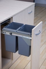 Corbeille à déchets d'armoire de cuisine Tekey Tirer le conteneur à déchets Poubelles Deux Boîtes Poubelles en plastique Recycler Poubelle de cuisine intégrée Poubelle à déchets de cuisine Poubelle à déchets de cuisine Poubelle à déchets pour la poubelle