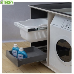 Tekey 450 / 600mm largura deslizante puxar fora roupas armazenamento cesta de lavandaria lavandaria hamper extensão completa escondido puxar fora lavar lavandaria hampers armazenamento