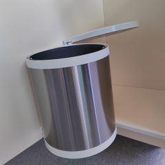Tekey 10L 15L ラウンドビン作り付けキッチンキャビネットゴミ桶ドアスイングドップのステンレス鋼の外PPの内部バケットのキッチンの引き出しの隠されたビンは円形ビンをスイングアウトします