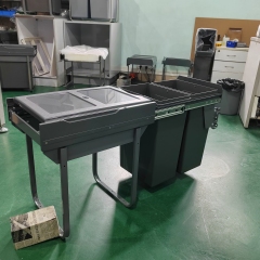 Tekey Dark Grey Based Mounted 2X30L Bin Heavy Duty Sliding Runners Kitchen Cabinet Pull Out Waste Bin Container Pull Out Waste Bin Trash Bin Trash Can Smart Trash Bin