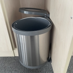 Tekey 10L 15L ラウンドビン作り付けキッチンキャビネットゴミ桶ドアスイングドップのステンレス鋼の外PPの内部バケットのキッチンの引き出しの隠されたビンは円形ビンをスイングアウトします
