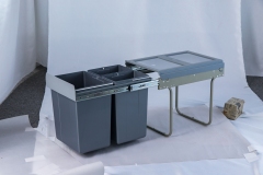 Tekey 400mm Schrank basierte montierte dreifache Küche Mülleimer Industrie Mülleimer Küche im Mülleimer gebaut