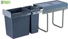 TEKEY Soft-Close Pull Out Trash Can Custom Trash Can Size Custom Cabinet Trash Cans Modern
