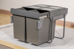 Tekey 90L 大型垃圾桶适用于 600mm 橱柜厨房垃圾桶带隐藏抽屉推拉导轨时尚五金适用于户外酒店客厅橱柜盖隐藏式垃圾桶厨房储物桶