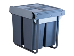 Tekey Kitchen Bin Custom Built-In Kitchen Trash Double Trash Bin With Rail Telescopic Rail Kitchen Bin Wholesale Kitchen Cabinet Bin Soft Closing Pull Out Built In Kitchen Waste Container Can
