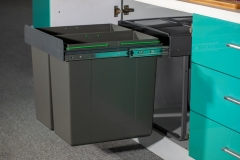 Tekey 90L 大型垃圾桶适用于 600mm 橱柜厨房垃圾桶带隐藏抽屉推拉导轨时尚五金适用于户外酒店客厅橱柜盖隐藏式垃圾桶厨房储物桶