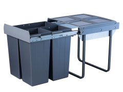 Tekey Kitchen Bin Custom Built-In Kitchen Trash Double Trash Bin With Rail Telescopic Rail Kitchen Bin Wholesale Kitchen Cabinet Bin Soft Closing Pull Out Built In Kitchen Waste Container Can