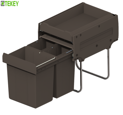 Tekey armário cozinha interior puxe lixo plástico lata gaveta plástica combinando gabinete duplo lixo macio fechar puxe lixo lata com gaveta gabinete combinado lixo Sistemas modernos de lixo puxam o sistema de lixo