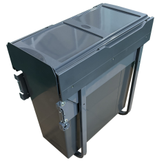 Tekey プラスチックキッチンゴミ容器作り付けゴミ箱キャビネットの貯蔵 リサイクルストレージ 作り付けゴミ箱 プラスチックキッチンビン キッチンキャビネット 作り付けゴミ箱を引き出す 隠されたキッチンキャビネットのゴミ箱 ダブルプラウトゴミ箱 リサイクルゴミ箱 シンクゴミ箱の下のキッチンゴミ箱