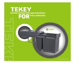 Tekey Corbeille Double Moderne Tirer Sortir Corbeille Porte Cuisine Corbeille Cachée Corbeille Plastique Cuisine Stockage Tiroirs Panier Armoires de Cuisine Tirer Corbeille Accessoires de Cuisine Organisateur Recyclage Corbeille de Cuisine Recyclage