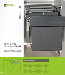Tekey Hardware Cozinha Lixo embutido debaixo da pia Lixo deslizante Lixo de classificação Lixo de acessórios de cozinha Lixo de armazenamento de cozinha Organizador de cozinha Lixo montado Corredores deslizantes de trabalho pesado armário cozinha puxe