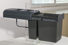 Tekey Corbeille Double Moderne Tirer Sortir Corbeille Porte Cuisine Corbeille Cachée Corbeille Plastique Cuisine Stockage Tiroirs Panier Armoires de Cuisine Tirer Corbeille Accessoires de Cuisine Organisateur Recyclage Corbeille de Cuisine Recyclage