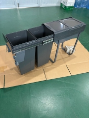 Tekey プラスチックキッチンゴミ容器作り付けゴミ箱キャビネットの貯蔵 リサイクルストレージ 作り付けゴミ箱 プラスチックキッチンビン キッチンキャビネット 作り付けゴミ箱を引き出す 隠されたキッチンキャビネットのゴミ箱 ダブルプラウトゴミ箱 リサイクルゴミ箱 シンクゴミ箱の下のキッチンゴミ箱