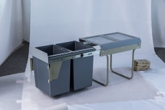 Tekey Duplo fechamento macio puxe fora armário lixeira cozinha lixeira Oculto puxe fora plástico da cozinha construído na lixeira Soft-Close Pull Out Lixo Armazenamento de cozinha lixo macio-fechado pode escondido puxar para fora o fechamento macio da coz