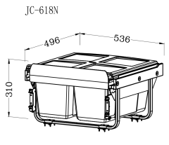 Tekey Kitchen Hardware Pull Out Trash Can Soft Close Dustbin Kitchen Drawer Organizer Modern Kitchen Waste Bin Kitchen Storage Plastic Recycling Trash Bin Office Trash Cans Pull Out Soft Close Recycling Double Rubbish Bin Hidden Garbage Bin Under Sink Bin
