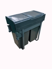 Tekey プラスチックキッチンゴミ容器作り付けゴミ箱キャビネットの貯蔵 リサイクルストレージ 作り付けゴミ箱 プラスチックキッチンビン キッチンキャビネット 作り付けゴミ箱を引き出す 隠されたキッチンキャビネットのゴミ箱 ダブルプラウトゴミ箱 リサイクルゴミ箱 シンクゴミ箱の下のキッチンゴミ箱