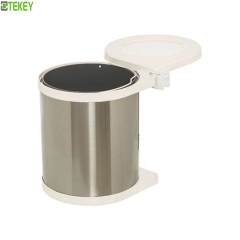 Tekey Kitchen Pivot Out Stainless Steel Trash Can Under-Sink Trash Can Built In Cabinet Kitchen Waste Bin Pull Out Door Mounted Waste Bin