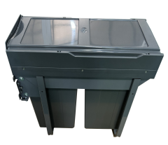 Tekey プラスチックキッチンゴミ容器作り付けゴミ箱キャビネットの貯蔵 リサイクルストレージ 作り付けゴミ箱 プラスチックキッチンビン キッチンキャビネット 作り付けゴミ箱を引き出す 隠されたキッチンキャビネットのゴミ箱 ダブルプラウトゴミ箱 リサイクルゴミ箱 シンクゴミ箱の下のキッチンゴミ箱