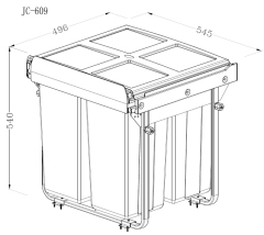 Tekey Kitchen Hidden Trash Bin Plastic Dustbin Cabinet Bin Pull Out Bin Kitchen Built-In Waste Bin Under Sink Sliding Sorting Garbage Bin Kitchen Cabinet Suspension Furniture Hanger Kitchen Storage Bin Kitchen Accessory Bin Kitchen Organizer Bin