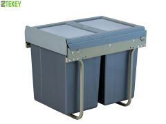 Tekey Мягкие закрытые слайды под монтом кухонный контейнер для отходов двойный встроенный шкаф мусорная бака Кухонные вытягаемые мусорные баки Кухонные шкафы Встроенные мусорные баки Кабинет встроенный пластиковый мусорный корзин переработка вытащите хран