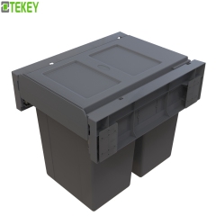 Tekey Hardware Cozinha Lixo embutido debaixo da pia Lixo deslizante Lixo de classificação Lixo de acessórios de cozinha Lixo de armazenamento de cozinha Organizador de cozinha Lixo montado Corredores deslizantes de trabalho pesado armário cozinha puxe