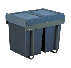 Tekey Duplo fechamento macio puxe fora armário lixeira cozinha lixeira Oculto puxe fora plástico da cozinha construído na lixeira Soft-Close Pull Out Lixo Armazenamento de cozinha lixo macio-fechado pode escondido puxar para fora o fechamento macio da coz
