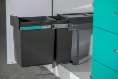 Tekey Modern Garbage Systems Pull Out Trash/Waste Bin System Based Mounted Triple Kitchen Waste Bin Kitchen Built-in Dustbin Kitchen Cabinet Built-in Waste Bin Pull Out Trash Can Soft Closing Rubbish Can Kitchen Cupboard Bin Pull Out Storage Bin