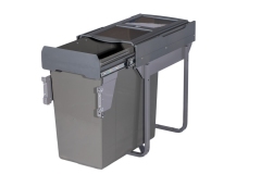 Tekey プラスチックキッチンゴミ容器作り付けゴミ箱キャビネットの貯蔵 リサイクルストレージ 作り付けゴミ箱 プラスチックキッチンビン キッチンキャビネット 作り付けゴミ箱を引き出す 隠されたキッチンキャビネットのゴミ箱 ダブルプラウトゴミ箱 リサイクルゴミ箱 シンクゴミ箱の下のキッチンゴミ箱