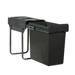 Tekey プラスチックキッチンゴミ容器作り付けゴミ箱キャビネットの貯蔵 リサイクルストレージ 作り付けゴミ箱 プラスチックキッチンビン キッチンキャビネット 作り付けゴミ箱を引き出す 隠されたキッチンキャビネットのゴミ箱 ダブルプラウトゴミ箱 リサイクルゴミ箱 シンクゴミ箱の下のキッチンゴミ箱