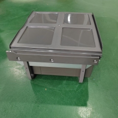 Tekey 600mm シンク下ゴミ箱 2*18L キッチンゴミ箱 カウンタートップゴミ箱 モダン ダブルゴミ箱 カスタムビルトインゴミ箱 伸縮レールゴミ箱