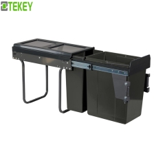 Tekey Sorting Waste Runner Bin Plastic Sliding Bins Kitchen Garbage Sorting Trash Cans Indoor Sorting Bins Sorting Kitchen Trash Can Kitchen Classical Sorting Garbage Bin Home Pull Out Recycle Bin Recycle Plastic Kitchen Sorting Garbage Bins