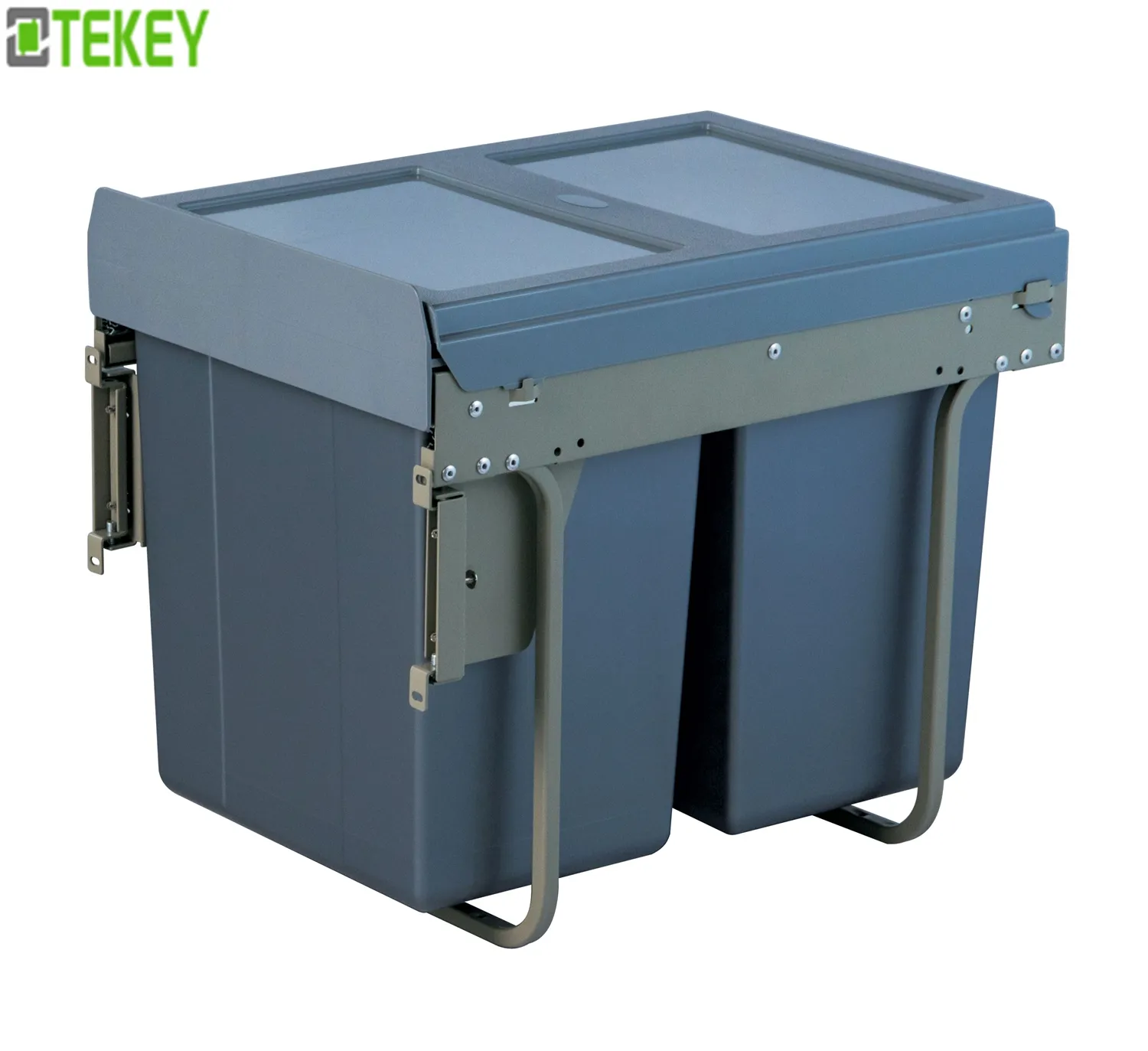 Tekey double soft closing pull out cabinet waste bin