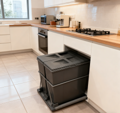Tekey Reciclar la cesta del armario de la cocina Papelera de clasificación Papelera de almacenamiento de cocina Accesorios de interior Papelera de almacenamiento de residuos oculta para el hogar Papelera de basura oculta Cocina Papelera de tirar de la