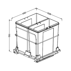 Tekey Reciclar la cesta del armario de la cocina Papelera de clasificación Papelera de almacenamiento de cocina Accesorios de interior Papelera de almacenamiento de residuos oculta para el hogar Papelera de basura oculta Cocina Papelera de tirar de la