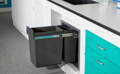 Tekey キッチンビルトインゴミ箱 キッチンダストビン 双層二連ボトル型プラスチック廃棄物分類ボックス 隠し型プラスチックボックス キッチン収納 ソフトクロージングキッチン廃棄物箱 パイプアウトごみ箱