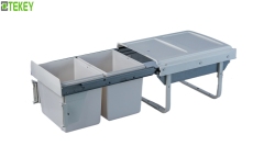 Tekey Casa puxar para fora macio fechar reciclagem dupla lixo lixo lixo escondido lixo de cozinha armazenamento lixo construído puxe fora lixo classificação cozinha lixo lata móveis lixo de cozinha inteligente armário de cozinha construído em puxe fora