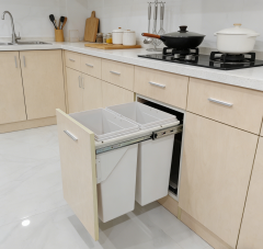 Tekey Casa puxar para fora macio fechar reciclagem dupla lixo lixo lixo escondido lixo de cozinha armazenamento lixo construído puxe fora lixo classificação cozinha lixo lata móveis lixo de cozinha inteligente armário de cozinha construído em puxe fora