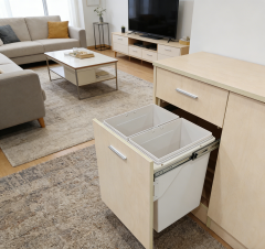 Tekey 家庭用レストラン廃棄物分類システム ゴミ箱 プラスチック廃棄物分類箱 隠されたキッチン廃棄物保管 キッチン保管 キッチンビンを引き出して下さい 作り付けゴミ箱 キッチンゴミ箱を引き出して下さい ゴミ箱を引き出して下さい