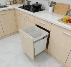 Tekey 家庭用レストラン廃棄物分類システム ゴミ箱 プラスチック廃棄物分類箱 隠されたキッチン廃棄物保管 キッチン保管 キッチンビンを引き出して下さい 作り付けゴミ箱 キッチンゴミ箱を引き出して下さい ゴミ箱を引き出して下さい