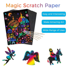 Magic Scratch Book Kids Toy Rainbow Scratch Paper Art Set Notebook forChildren