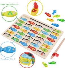 Educational Toys Magnetic Wooden Fishing Game Toy