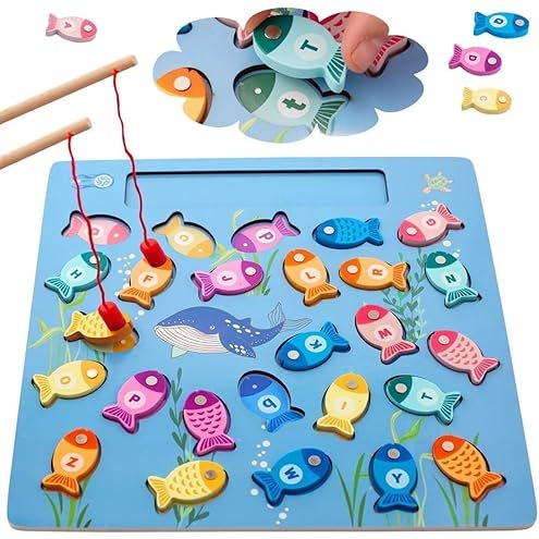 Educational Toys Magnetic Wooden Fishing Game Toy