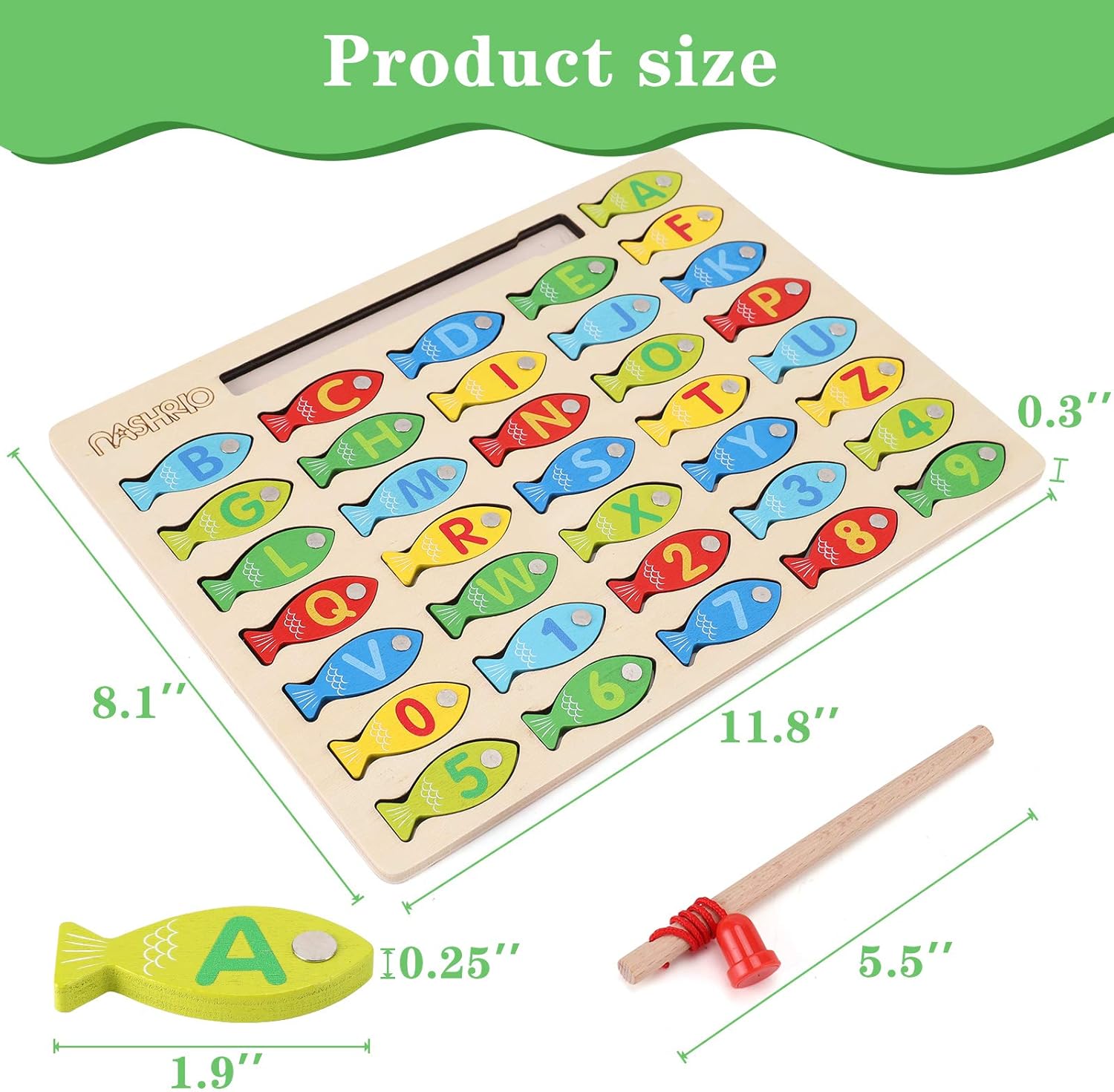 Educational Toys Magnetic Wooden Fishing Game Toy