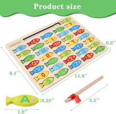 Educational Toys Magnetic Wooden Fishing Game Toy