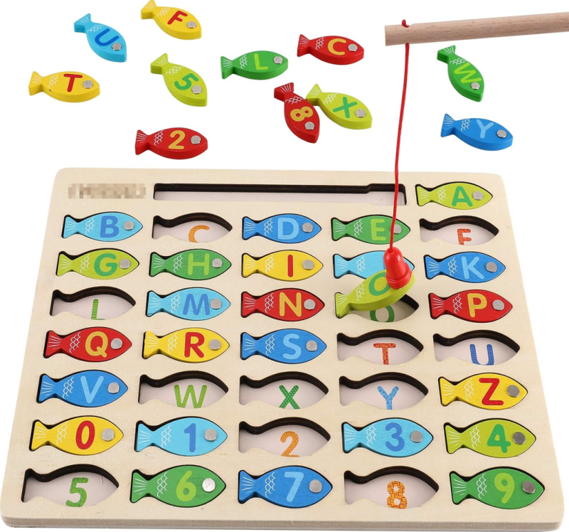 Educational Toys Magnetic Wooden Fishing Game Toy