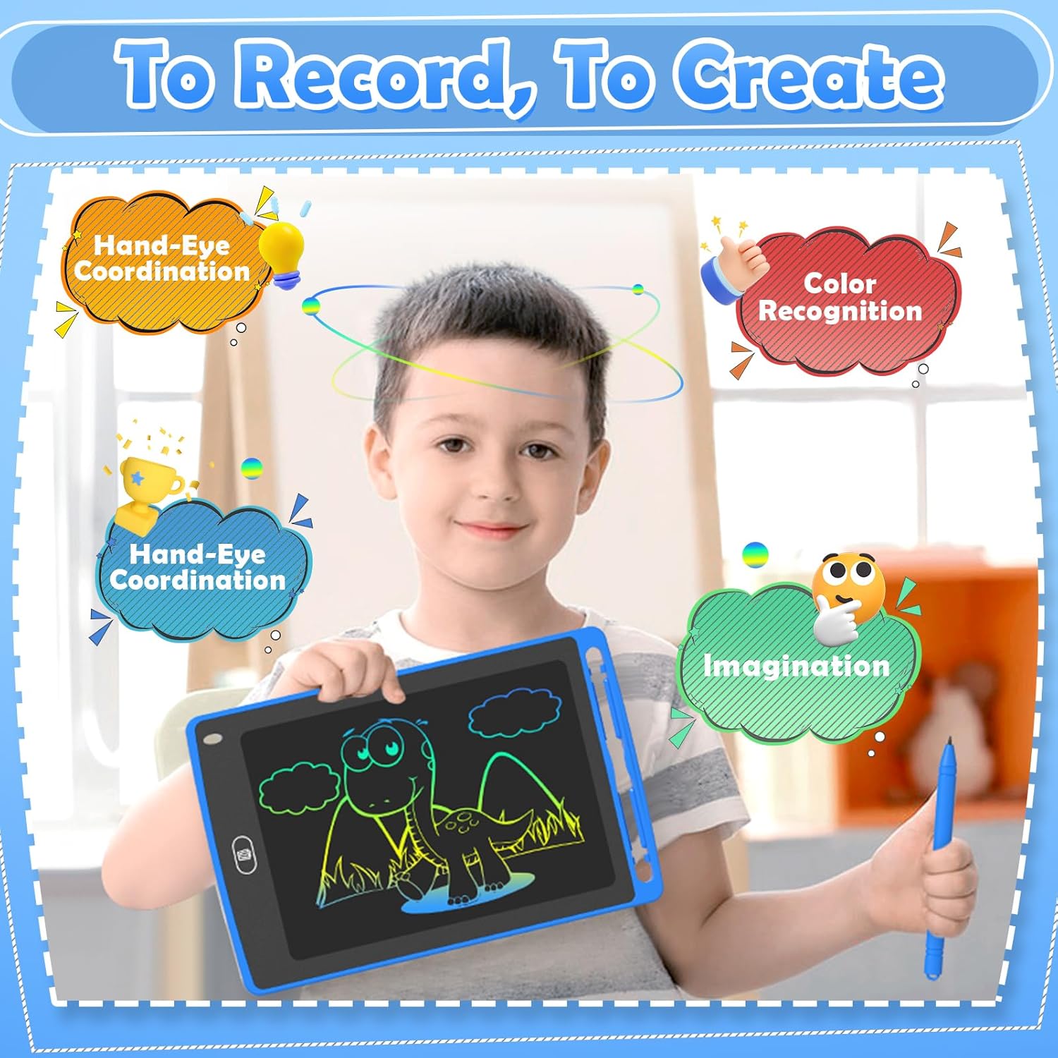 Writing LCD Tablet for Kids, 8.5 Inch Colorful Doodle Board Drawing Tablet, Educational Toys