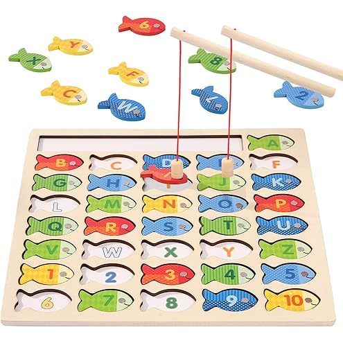 Educational Toys Magnetic Wooden Fishing Game Toy