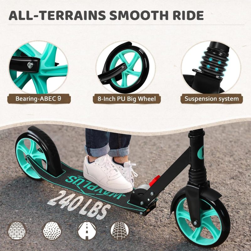 Children's Scooter ABS Plastic for Teens and Adult Foldable