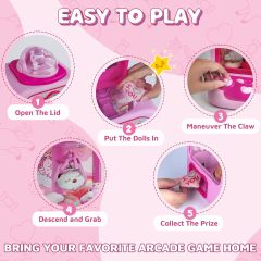 Mini Claw Michine for Kids Unicorn 20 Mini Plush Toys