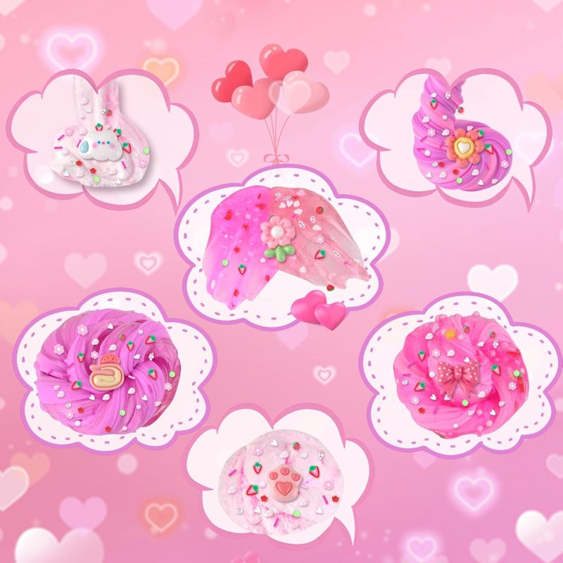 6 Pack Slimes Pink Slime Kids DIY Toys